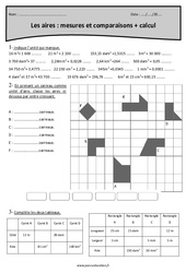 Aires - Mesures, comparaisons et calcul - Exercices avec correction : 6ème Harmos - PDF à imprimer