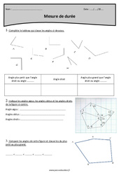 Aigus, obtus ou droits - Exercices sur les angles : 6ème Harmos - PDF à imprimer