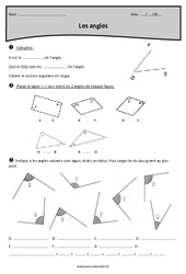 Angles - Aigus, obtus ou droits - Exercices  : 6ème Harmos - PDF à imprimer