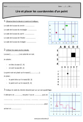 Coordonnées d’un point - Exercices  : 6ème Harmos - PDF à imprimer