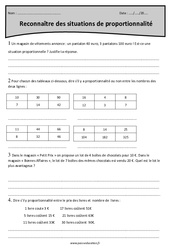 Reconnaitre des situations de proportionnalité - Exercices corrigés : 6ème Harmos - PDF à imprimer