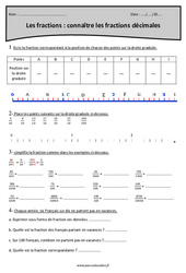 Droite graduée - Fractions décimales - Exercices  : 7ème Harmos - PDF à imprimer