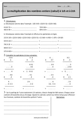 Nombres entiers à 1  chiffres - Exercices sur la multiplication : 7ème Harmos - PDF à imprimer