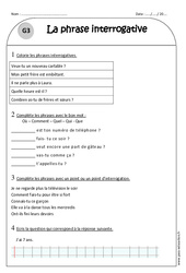 Phrase interrogative - Exercices  : 4ème Harmos - PDF à imprimer