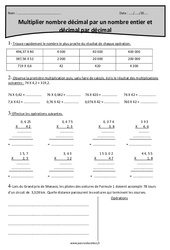 Multiplication de décimaux par des nombres entiers - Exercices avec correction : 7ème Harmos - PDF à imprimer