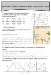 Droites perpendiculaires et parallèles - Exercices corrigés : 7ème Harmos - PDF à imprimer