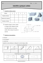 Cylindre, sphère, pavé droit, cône, pyramide - Exercices sur les solides : 7ème Harmos - PDF à imprimer