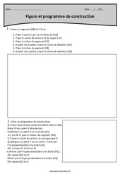 Programme et figure - Exercices de construction : 7ème Harmos - PDF à imprimer