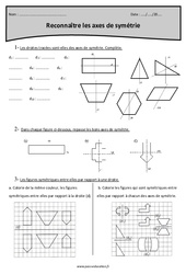 Reconnaître les axes de symétrie - Exercices corrigés : 7ème Harmos - PDF à imprimer