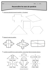 Axes de symétrie à reconnaître - Exercices avec correction : 7ème Harmos - PDF à imprimer