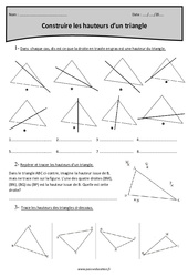 Construire les hauteurs d’un triangle - Exercices corrigés : 7ème Harmos - PDF à imprimer