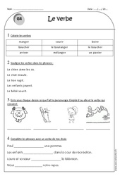 Verbe - Exercices  : 4ème Harmos - PDF à imprimer