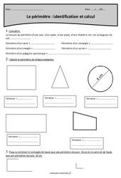 Périmètre - Identification et calcul - Exercices  : 7ème Harmos - PDF à imprimer