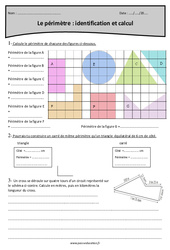 Identification et calcul du Périmètre - Exercices avec correction : 7ème Harmos - PDF à imprimer