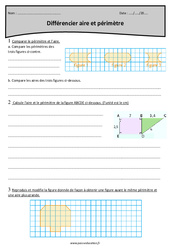 Aire et périmètre - Exercices corrigés : 7ème Harmos - PDF à imprimer