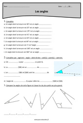 Angles - Aigus, obtus, droit ou plat - Exercices  : 7ème Harmos - PDF à imprimer