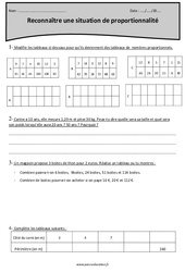 Situation de proportionnalité - Exercices avec correction : 7ème Harmos - PDF à imprimer