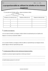 Proportionnalité en utilisant les échelles et les vitesses moyennes - Exercices : 7ème Harmos - PDF à imprimer