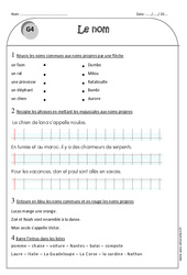 Noms propres - Noms communs - Exercices avec correction : 4ème Harmos - PDF à imprimer