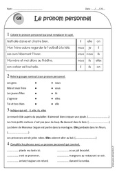 Pronoms personnels - Exercices  : 4ème Harmos - PDF à imprimer