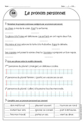 Groupes nominaux - Pronom personnel - Exercices avec correction : 4ème Harmos - PDF à imprimer