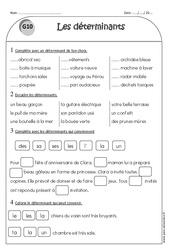 Déterminants - Exercices  : 4ème Harmos - PDF à imprimer