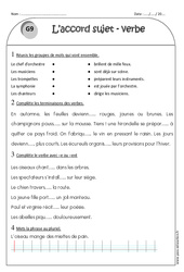 Accord du sujet avec le verbe - Exercices corrigés : 4ème Harmos - PDF à imprimer