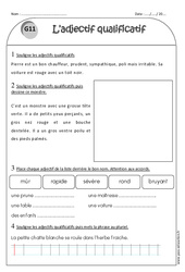 Adjectifs qualificatifs - Exercices avec correction : 4ème Harmos - PDF à imprimer