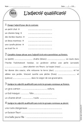 L'adjectif qualificatif - Exercices de grammaire : 4ème Harmos - PDF à imprimer