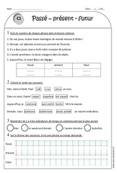 Verbe conjugué au passé, présent et futur - Exercices corrigés : 4ème Harmos - PDF à imprimer