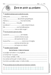 Avoir et être au présent - Exercices avec correction : 4ème Harmos - PDF à imprimer