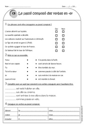 Verbes en - er - Passé composé - Exercices corrigés : 4ème Harmos - PDF à imprimer