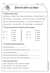 Avoir et être au futur - Exercices corrigés : 4ème Harmos - PDF à imprimer