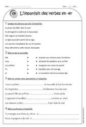 Imparfait des verbes en - er - Exercices  : 4ème Harmos - PDF à imprimer