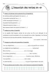 Verbes en - er - Imparfait - Exercices corrigés : 4ème Harmos - PDF à imprimer