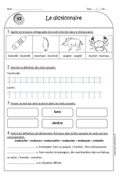 Utilisation du dictionnaire - Exercices avec correction : 4ème Harmos - PDF à imprimer