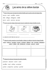 Mots de la même famille - Exercices avec correction : 4ème Harmos - PDF à imprimer