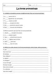 Forme pronominale - Exercices- Fiches pronominal, réfléchi, réciproque : 10ème Harmos - PDF à imprimer