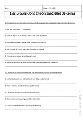 Propositions subordonnées circonstancielles de temps - Exercices : 10ème Harmos - PDF à imprimer