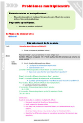 Problèmes multiplicatifs - Séquence - Fiche de préparation : 7ème Harmos - PDF à imprimer