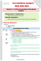 L'ordre de grandeur - Arrondir un grand nombre - Séquence - Fiche de préparation : 7ème Harmos - PDF à imprimer