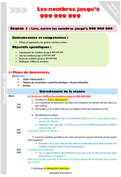 Lire, écrire les nombres jusqu’à 999 999 999 - Séquence - Fiche de préparation : 7ème Harmos - PDF à imprimer