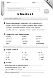 M devant m, p, b - Examen Evaluation - Bilan : 5ème Harmos - PDF à imprimer