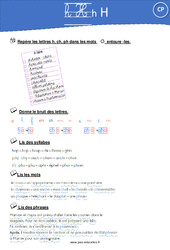 Lettre H (h, ph, ch) - Exercices : 3eme Harmos - PDF à imprimer