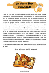 Un chaton bien encombrant - Récit : 7ème Harmos - PDF à imprimer