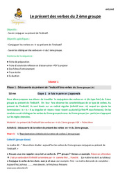 Présent des verbes du 2 ème groupe - Séquence - Fiche de préparation : 7ème Harmos - PDF à imprimer