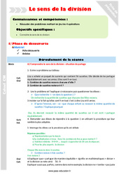 Séquence - Fiche de préparation Sens de la division - Séquence - Fiche de préparation : 7ème Harmos - PDF à imprimer