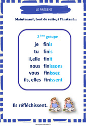Affichage pour la classe Présent du 2e groupe - Affiche de classe : 4ème Harmos - PDF à imprimer
