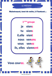 Présent du 3e groupe - Affiche de classe : 5ème, 6ème, 7ème Harmos - PDF à imprimer