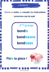 Impératif des verbes du 2e groupe - Affiche de classe : 5ème, 6ème, 7ème Harmos - PDF à imprimer